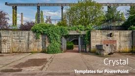  Presentation with industrial park - Cool new theme with abandoned-industrial-factory-in-duisburg backdrop and a coral colored foreground
