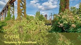  Presentation with industrial park - Slides having abandoned-industrial-factory-in-duisburg background and a tawny brown colored foreground