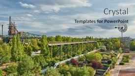  Presentation with industrial park - Amazing theme having abandoned-industrial-factory-in-duisburg backdrop and a light blue colored foreground