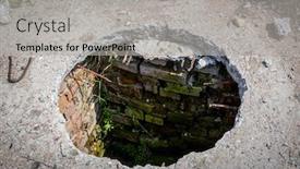  Presentation with sewer - Presentation theme featuring abandoned-industrial-sewer-well-without background and a light gray colored foreground