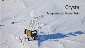  Presentation with antenna - PPT layouts featuring abandoned military antenna aerial view background and a light gray colored foreground
