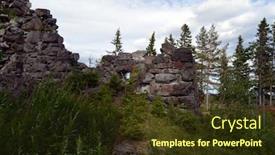  Presentation with abandoned - Slide deck consisting of abandoned-mine-and-mining-village background and a tawny brown colored foreground