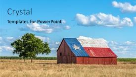  Presentation with area - Theme with abandoned-old-barn background and a light blue colored foreground