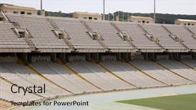 Presentation with generic seated cricket stadium - Beautiful slides featuring abandoned olympic stadium in barcelona backdrop and a mint green colored foreground