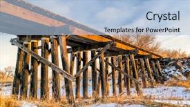  Presentation with near furnace creek in death - Cool new slides with abandoned railroad timber trestle - st backdrop and a light blue colored foreground