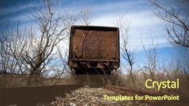  Presentation with train railway - Slide set featuring abandoned rusting train and railway background and a  colored foreground