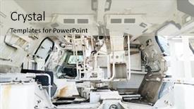  Presentation with abandoned - Theme enhanced with abandoned rusty tank interior background and a light gray colored foreground