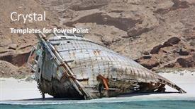  Presentation with abandoned - Slide deck having abandoned-ship-wreck background and a gray colored foreground