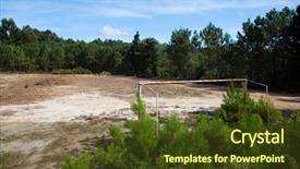  Presentation with soccer field - Presentation design having abandoned soccer field in portugal background and a  colored foreground