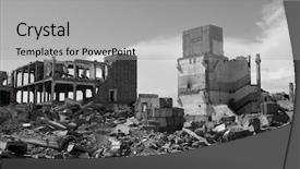  Presentation with central asia - Audience pleasing PPT theme consisting of abandoned soviet military base backdrop and a light gray colored foreground