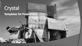  Presentation with soviet union - PPT theme enhanced with abandoned soviet military base background and a gray colored foreground