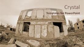  Presentation with central asia - Presentation theme having abandoned-soviet-military-base background and a soft green colored foreground