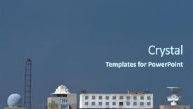  Presentation with central asia - Theme having abandoned soviet military base background and a ocean colored foreground