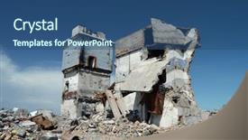  Presentation with central asia - Slides having abandoned soviet military base background and a ocean colored foreground