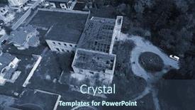  Presentation with radio communication - Cool new presentation theme with abandoned-soviet-radio-communication-centre backdrop and a ocean colored foreground