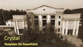  Presentation with radio communication - PPT theme enhanced with abandoned-soviet-radio-communication-centre background and a tawny brown colored foreground