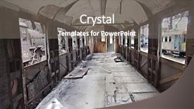  Presentation with train service - Presentation design consisting of abandoned train carriage with interior background and a gray colored foreground