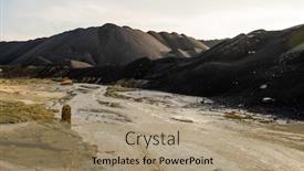  Presentation with dirty water - Slide set featuring abandoned-unusable-territory-with-dirty background and a coral colored foreground