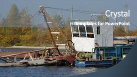  Presentation with ukraine - Colorful slide set enhanced with abandoned vessel kiev region ukraine backdrop and a gray colored foreground