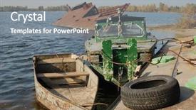  Presentation with abandoned - Audience pleasing PPT theme consisting of abandoned vessel kiev region ukraine backdrop and a gray colored foreground