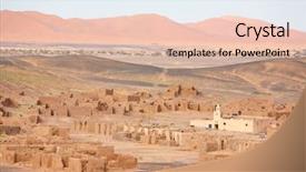  Presentation with islam - Beautiful presentation theme featuring abandoned village in sahara desert backdrop and a  colored foreground