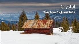  Presentation with abandoned - Slide set enhanced with abandoned-wooden-cottage background and a ocean colored foreground