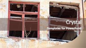 Presentation with abandoned - Audience pleasing slide set consisting of abandonment - exterior of an abandoned building backdrop and a tawny brown colored foreground