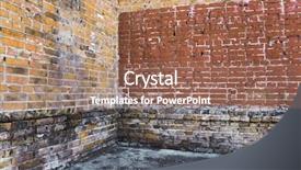 Presentation with brick wall - Amazing presentation theme having abandonned building - corner of old dirty interior backdrop and a coral colored foreground
