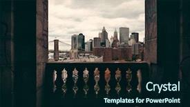  Presentation with taxi cabs new york city - Beautiful slides featuring abandonned building - new york city downtown architecture backdrop and a wine colored foreground