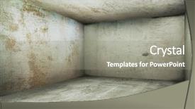  Presentation with room - Colorful PPT layouts enhanced with abandonned building - old grunge room dirty walls backdrop and a gray colored foreground