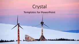 Presentation with wind turbines - Cool new slide set with abandonned-wind-turbines-in-winter backdrop and a lemonade colored foreground