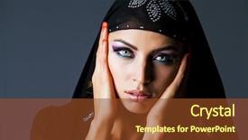  Presentation with abaya - Audience pleasing presentation theme consisting of abaya - beautiful young woman in black backdrop and a tawny brown colored foreground