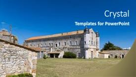  Presentation with france - Slide deck consisting of abbaye-de-lieu-dieu-jard background and a  colored foreground