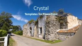  Presentation with france - Presentation design featuring abbaye-de-lieu-dieu-jard background and a  colored foreground