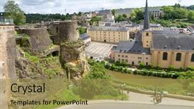  Presentation with luxembourg - Slides enhanced with abbaye-de-neumunster-in-luxembourg background and a yellow colored foreground
