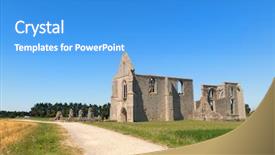  Presentation with notre dame - Amazing presentation theme having abbey notre dame de re backdrop and a teal colored foreground