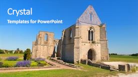  Presentation with notre dame - Amazing presentation design having abbey notre dame de re backdrop and a teal colored foreground