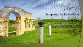  Presentation with french revolution - Slide set enhanced with abbey-of-bonnefont-en-comminges background and a light blue colored foreground