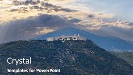  Presentation with region - Presentation theme consisting of abbey-of-monte-cassino background and a ocean colored foreground