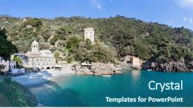  Presentation with catholic - PPT theme featuring abbey of san fruttuoso is background and a  colored foreground