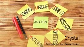  Presentation with autism - Audience pleasing presentation consisting of abbreviation expansion for word autism backdrop and a yellow colored foreground