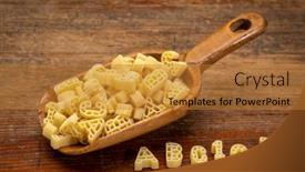  Presentation with abc 123 - Slide deck having abc-123-artisanal-pasta background and a gold colored foreground