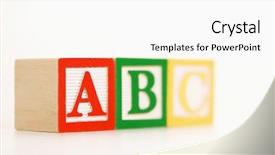  Presentation with abc - Slide set consisting of abc alphabet blocks lined up background and a white colored foreground