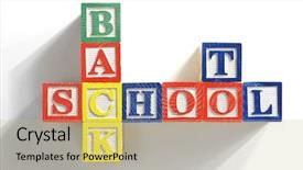  Presentation with abc - Amazing PPT layouts having abc blocks - back to school concept backdrop and a coral colored foreground