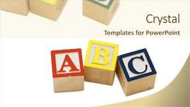  Presentation with white letters - Cool new presentation with abc blocks - cubes with letters isolated backdrop and a cream colored foreground