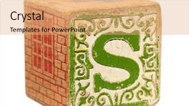  Presentation with wooden - Slides enhanced with abc blocks - wooden block s background and a coral colored foreground