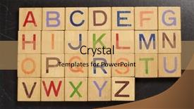  Presentation with wooden english letters alphabet - Slide deck with abc blocks z - wooden block with alphabet background and a coral colored foreground