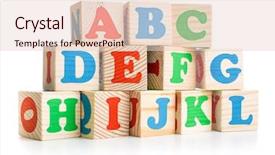  Presentation with white bricks - Slide deck having abc building blocks - alphabet wood bricks tower background and a lemonade colored foreground