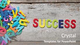  Presentation with solution success hard work pencil - PPT theme having abc building blocks - colorful words success made background and a gray colored foreground