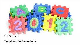  Presentation with abc - Slides having abc colorful interlocking foam blocks background and a white colored foreground